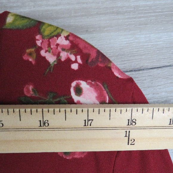 Como Vintage* Women's Long Bell Sleeve V-Neck Curved Hem Pullover Blouse~ XXL - Picture 6 of 10